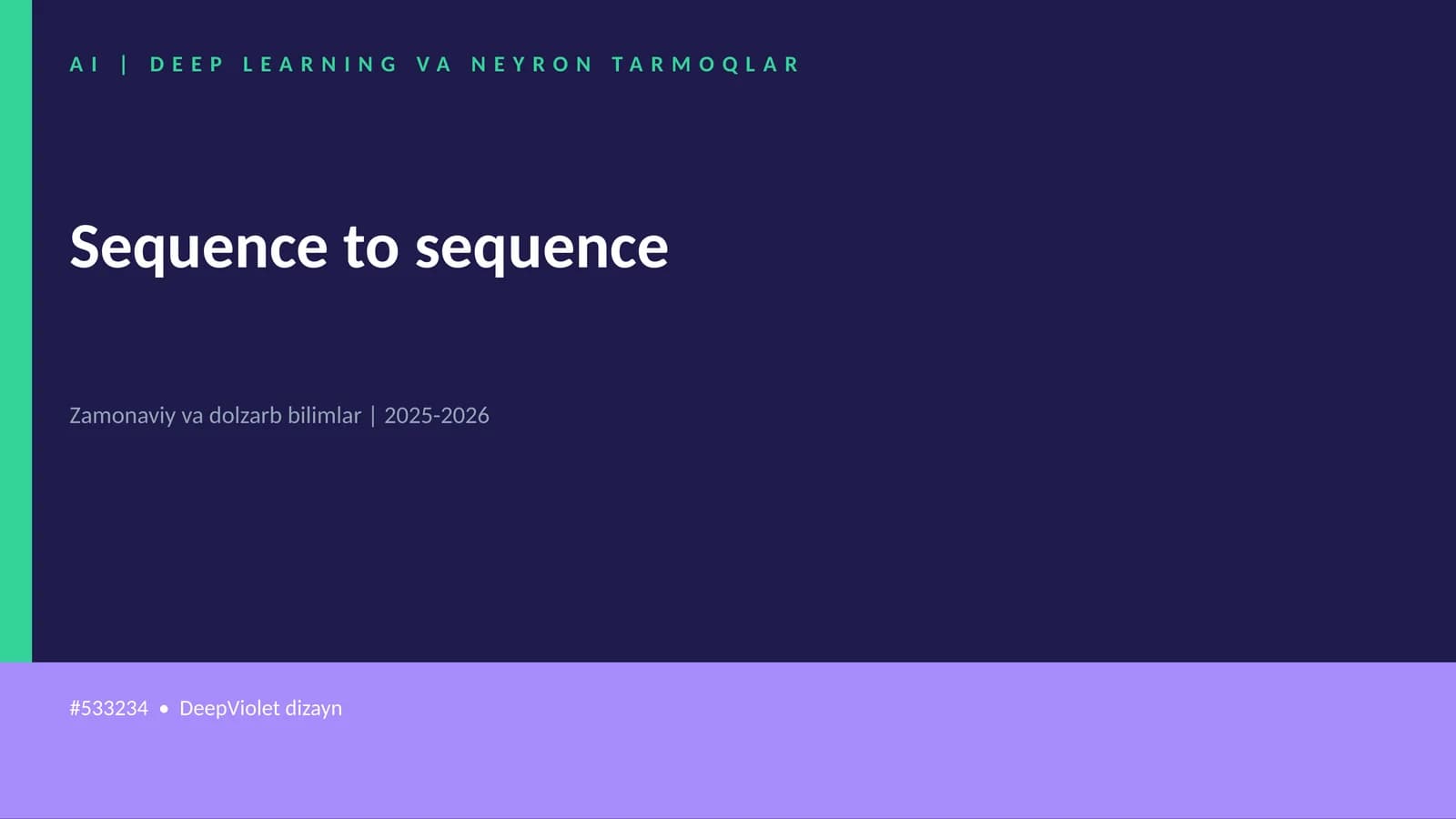 Sequence to sequence