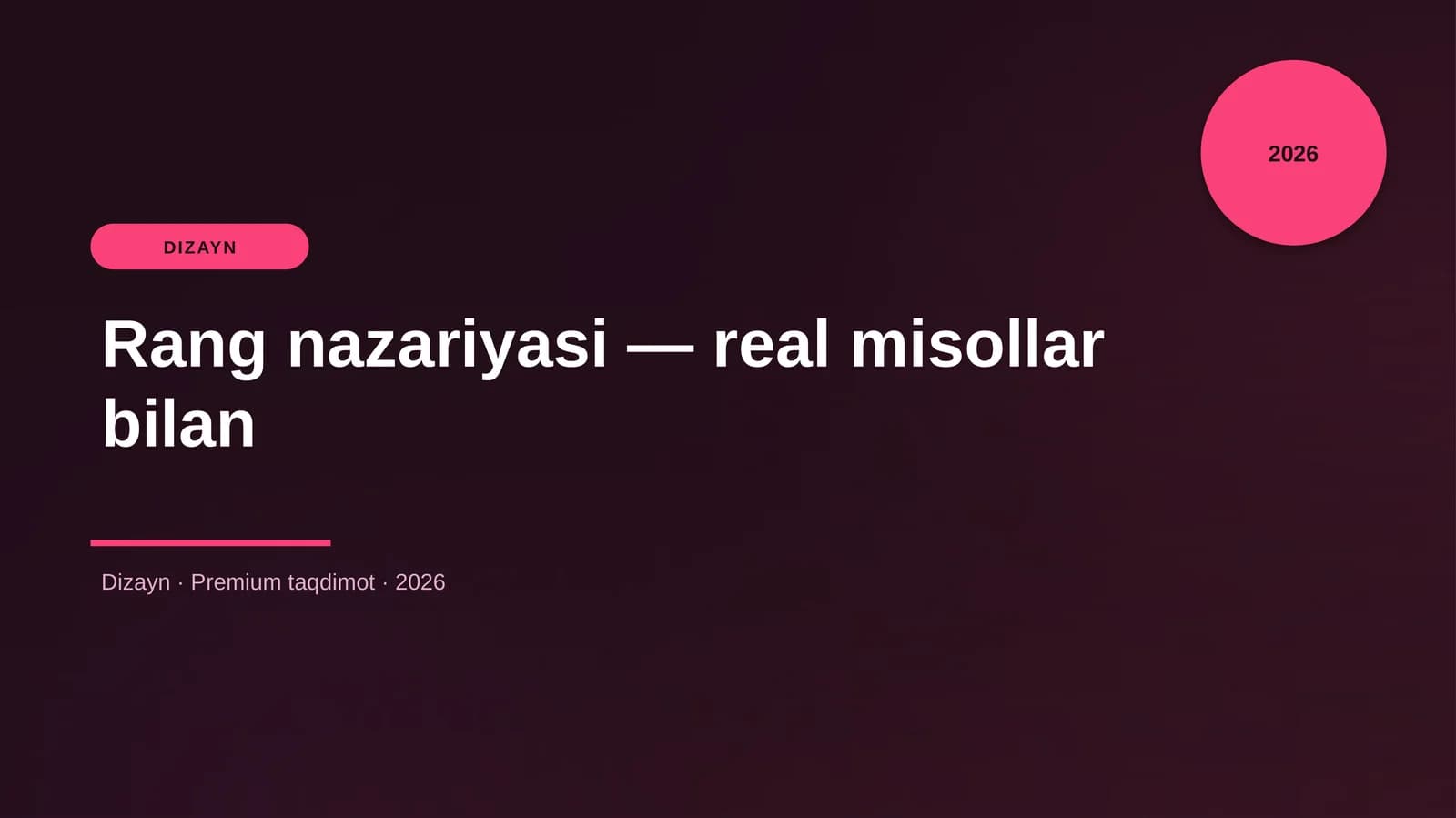 Rang nazariyasi — real misollar bilan