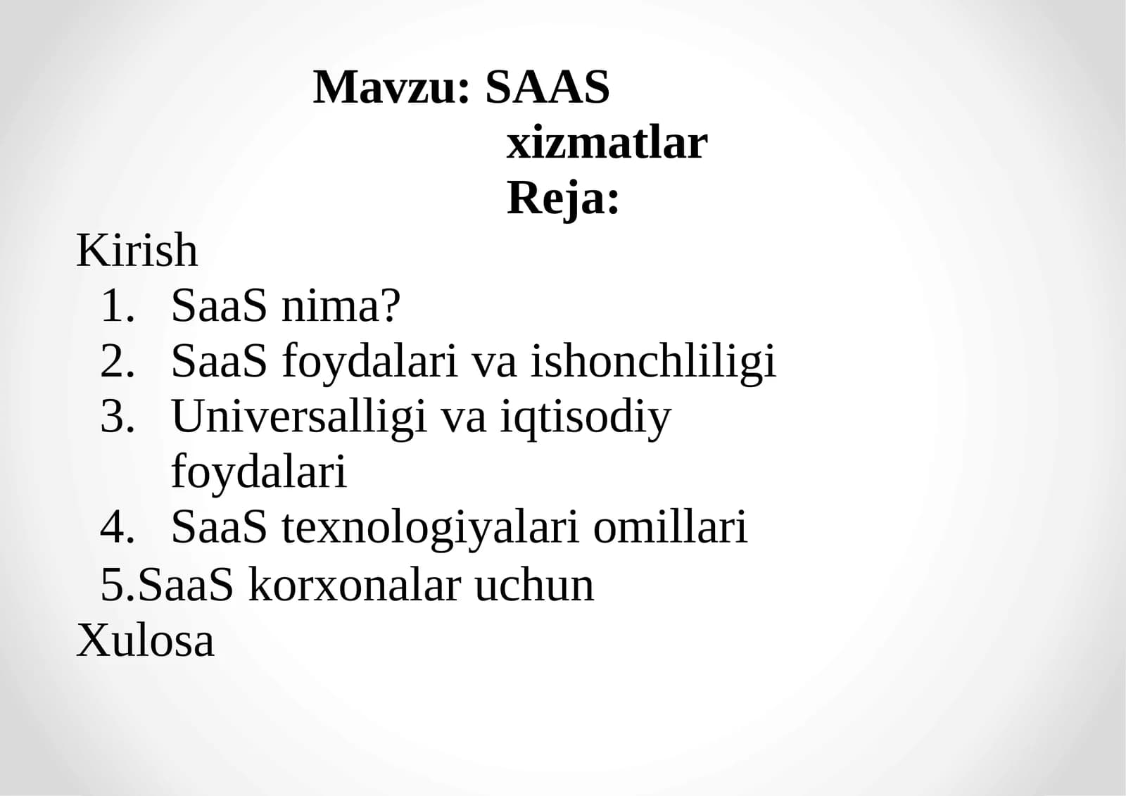 SAASxizmatlarReja