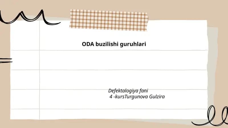 ODA buzilishi guruhlari