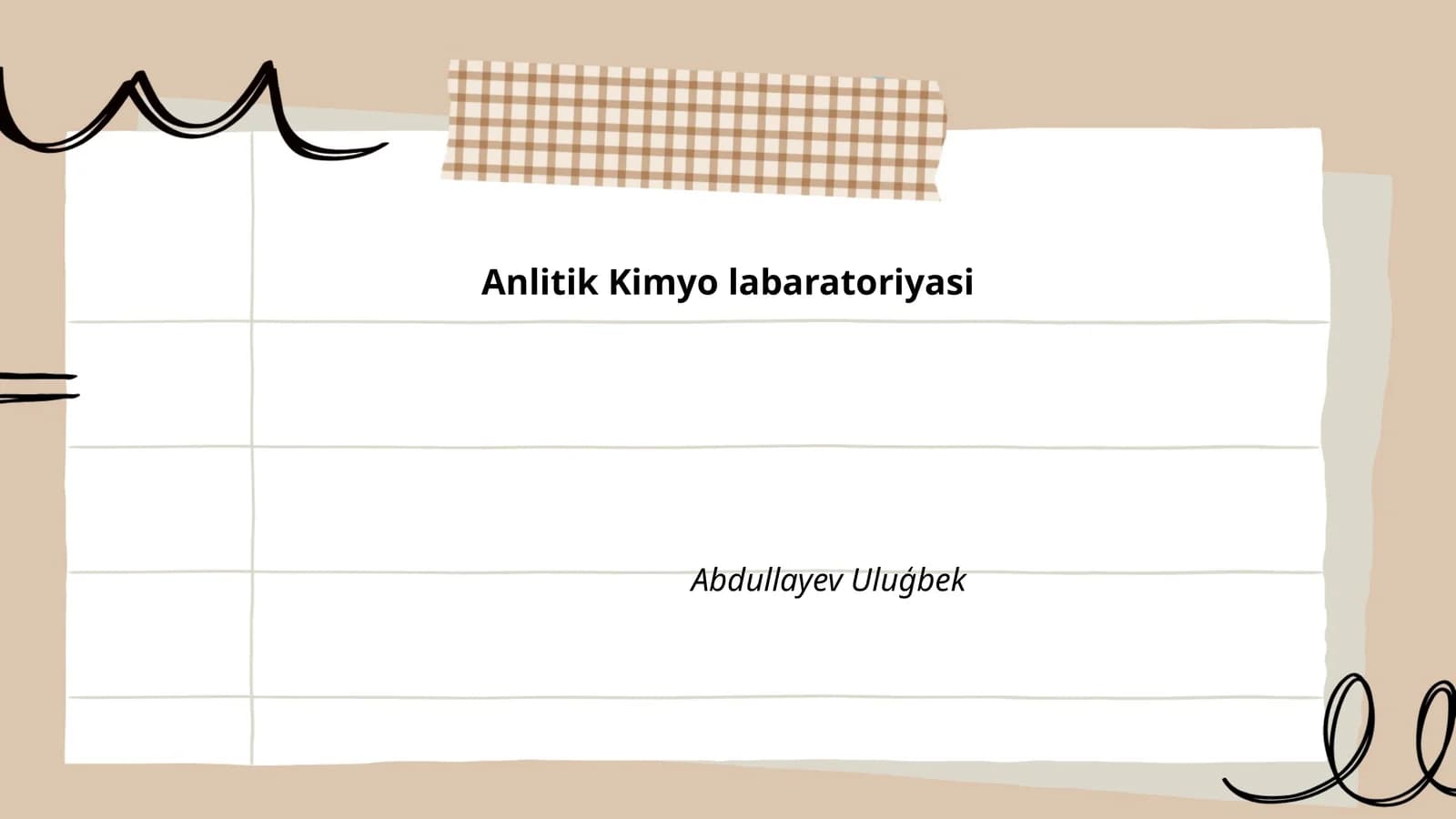Anlitik Kimyo labaratoriyasi