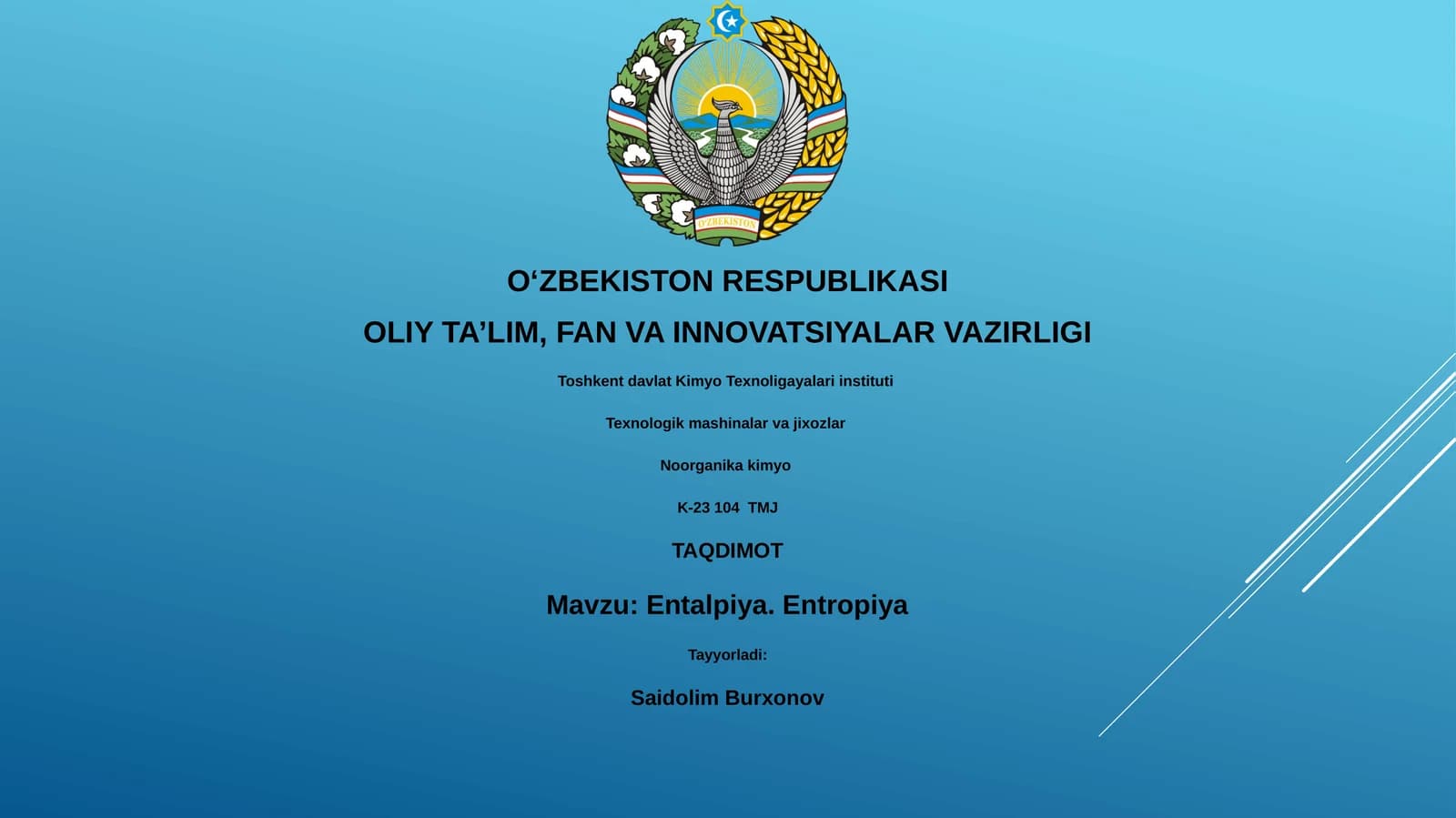 Entalpiya. Entropiya
