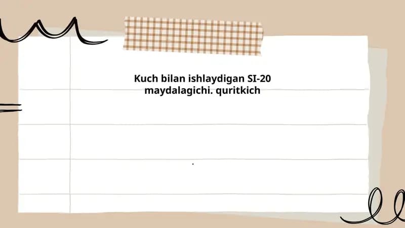 SI-20 maydalagichi va quritgich
