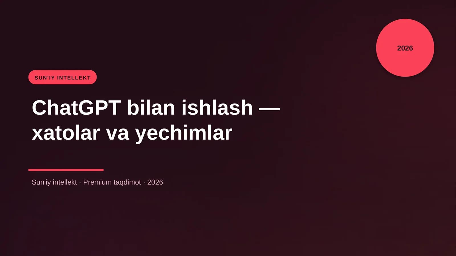 ChatGPT bilan ishlash — xatolar va yechimlar