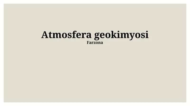 Atmosfera geokimyosi