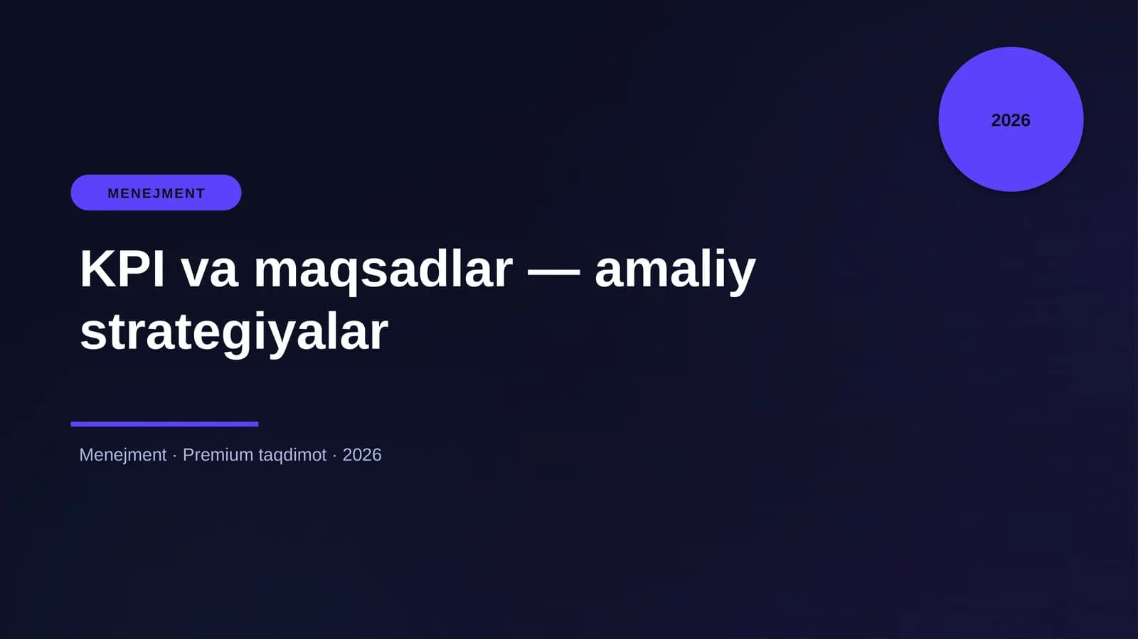 KPI va maqsadlar — amaliy strategiyalar