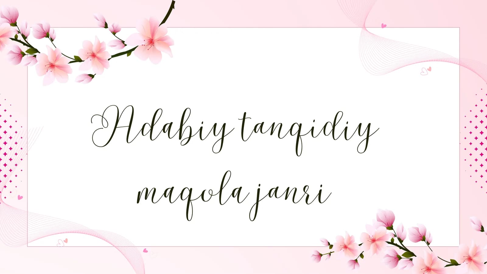 Adabiy tanqidiy maqola janri