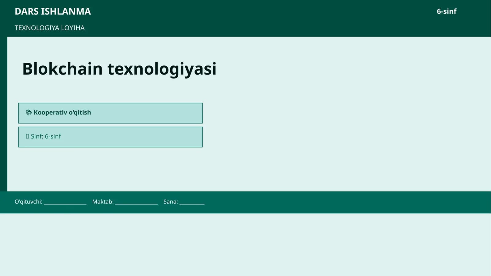 TEXNOLOGIYA LOYIHA Blokchain texnologiyasi
