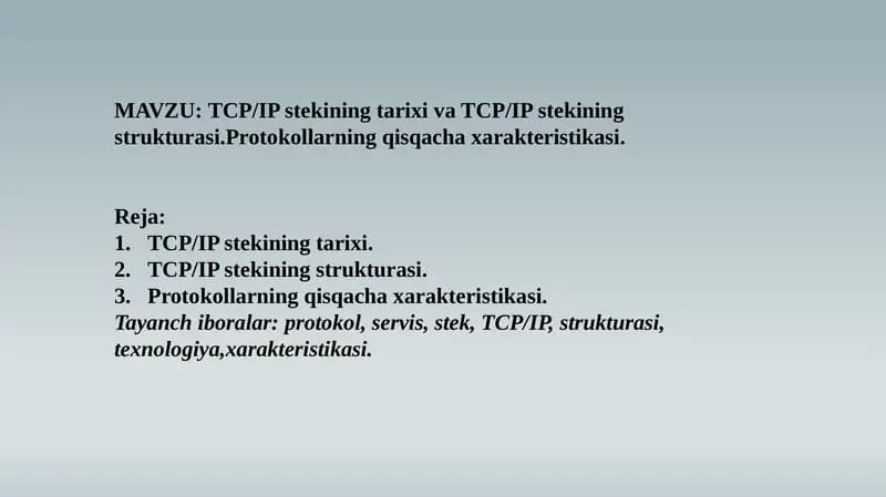 TCP/IP stekining tarixi