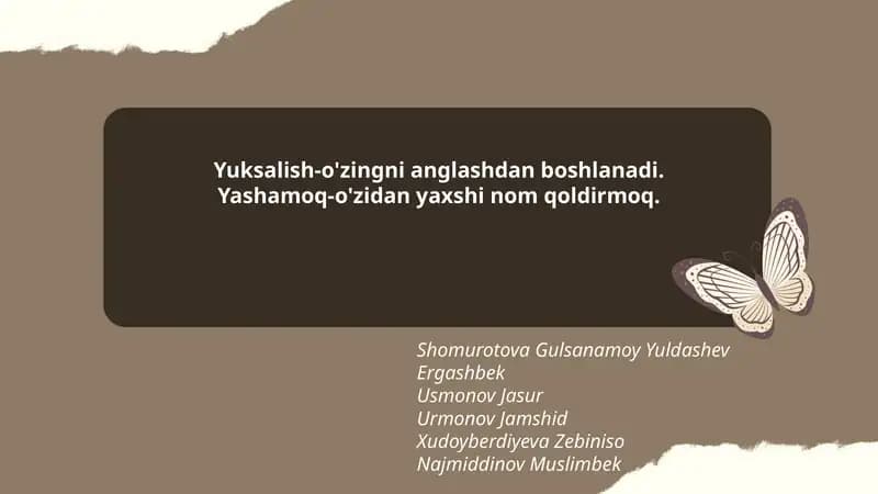Yuksalish-o'zingni anglashdan boshlanadi