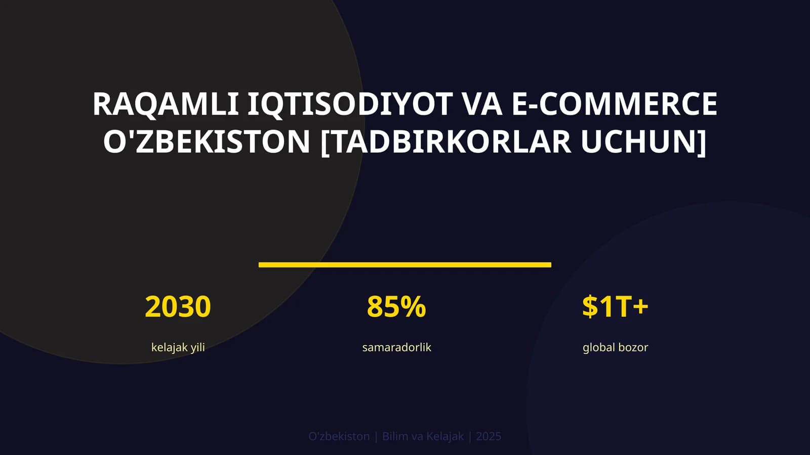 Raqamli iqtisodiyot va e-commerce O'zbekiston [tadbirkorlar uchun]