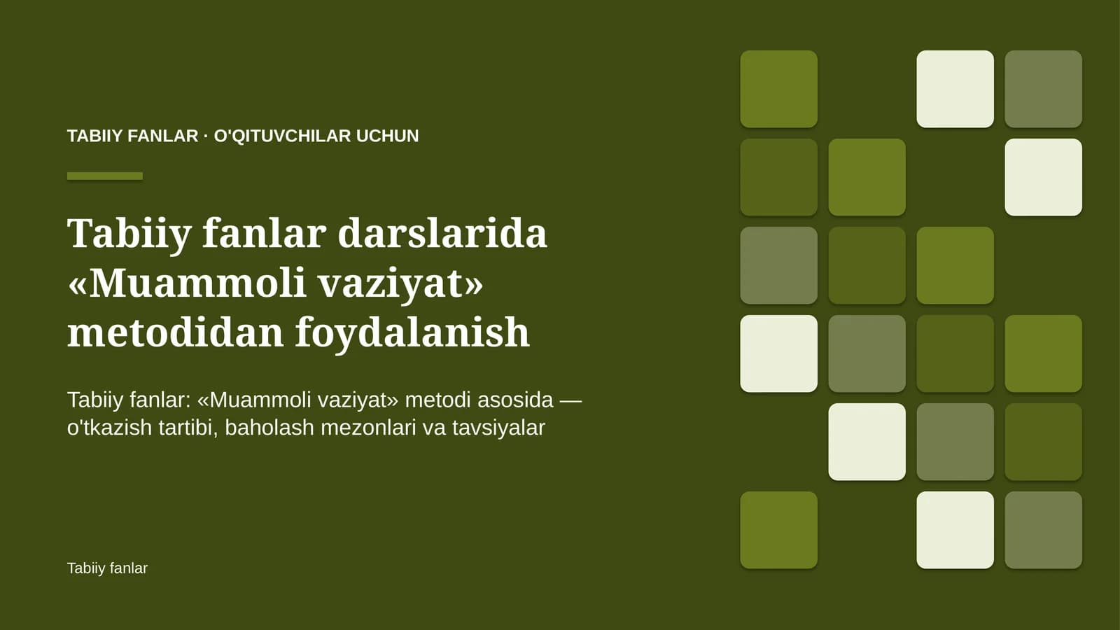 tabiiy fanlar darslarida muammoli vaziyat metodidan foydalanish 5569