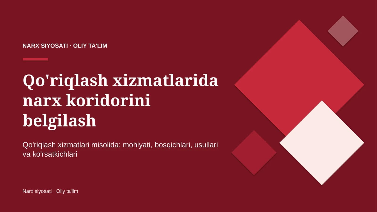 qo'riqlash xizmatlarida narx koridorini belgilash 6683