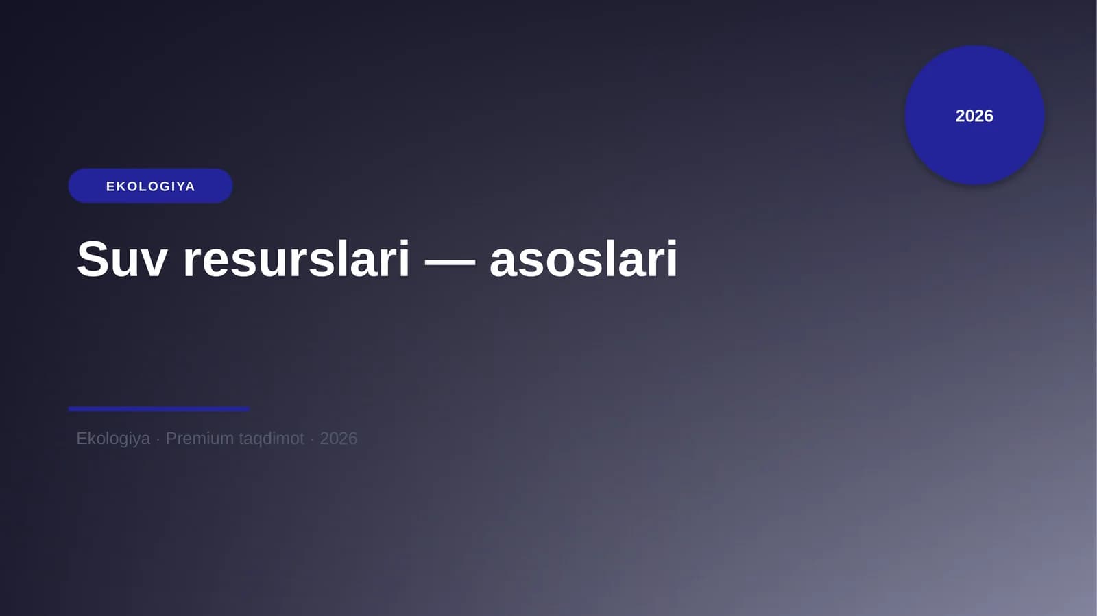 Suv resurslari — asoslari
