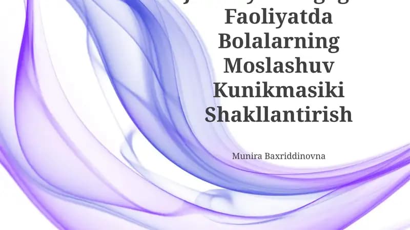 Ijtimoiy Pedagogika Faoliyatda Bolalarning Moslashuv Kunikmasiki Shakllantirish