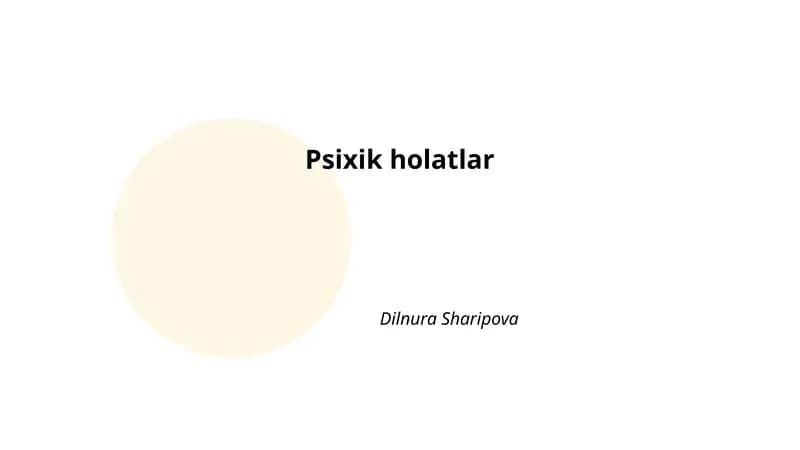 Psixik holatlar