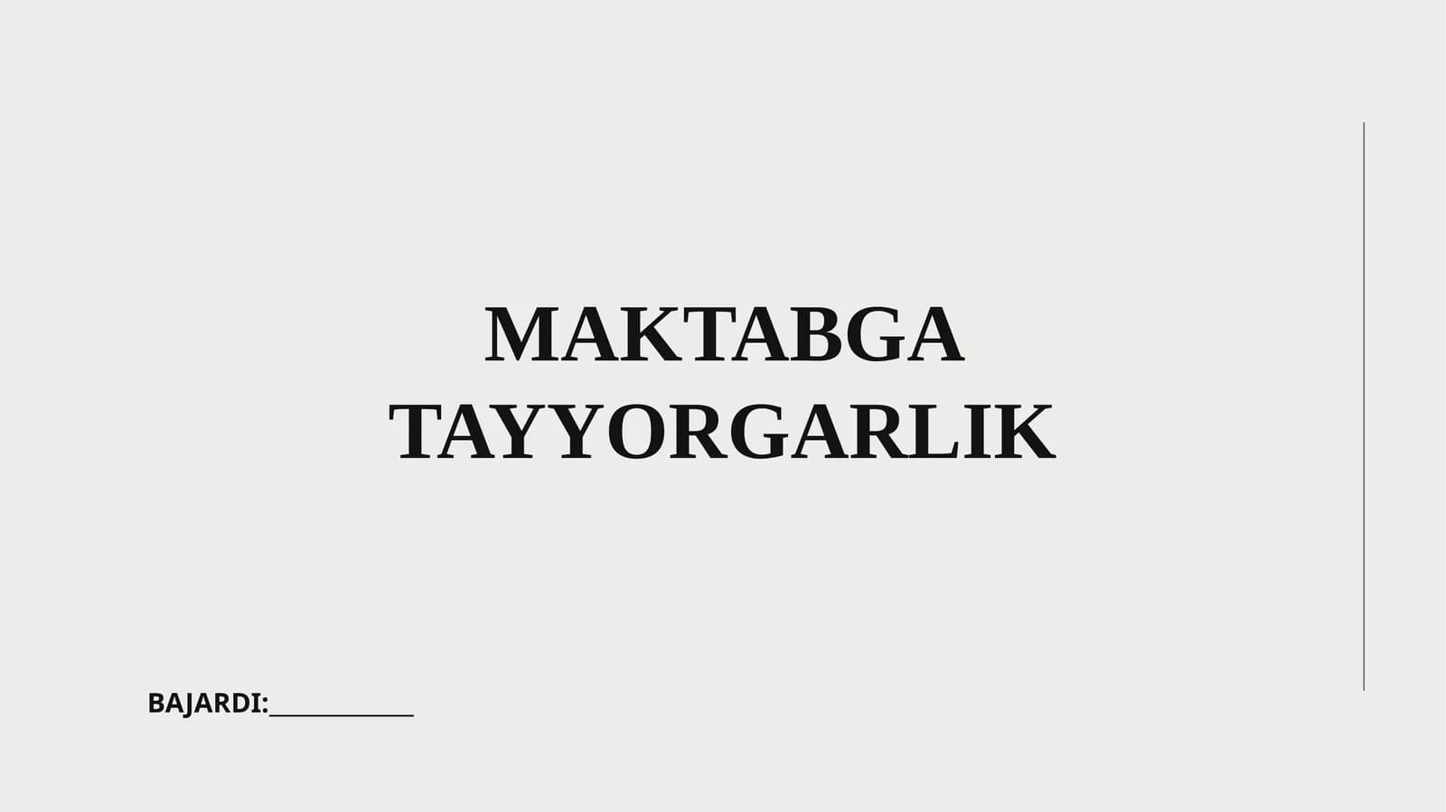 Maktabga tayyorgarlik