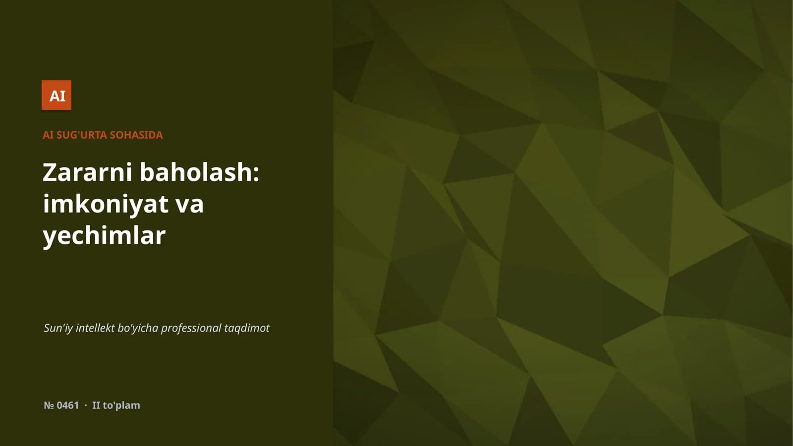 AI SUG'URTA SOHASIDA