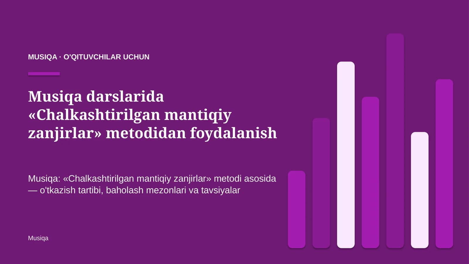 musiqa darslarida chalkashtirilgan mantiqiy zanjirlar metodidan foydalanish 7866