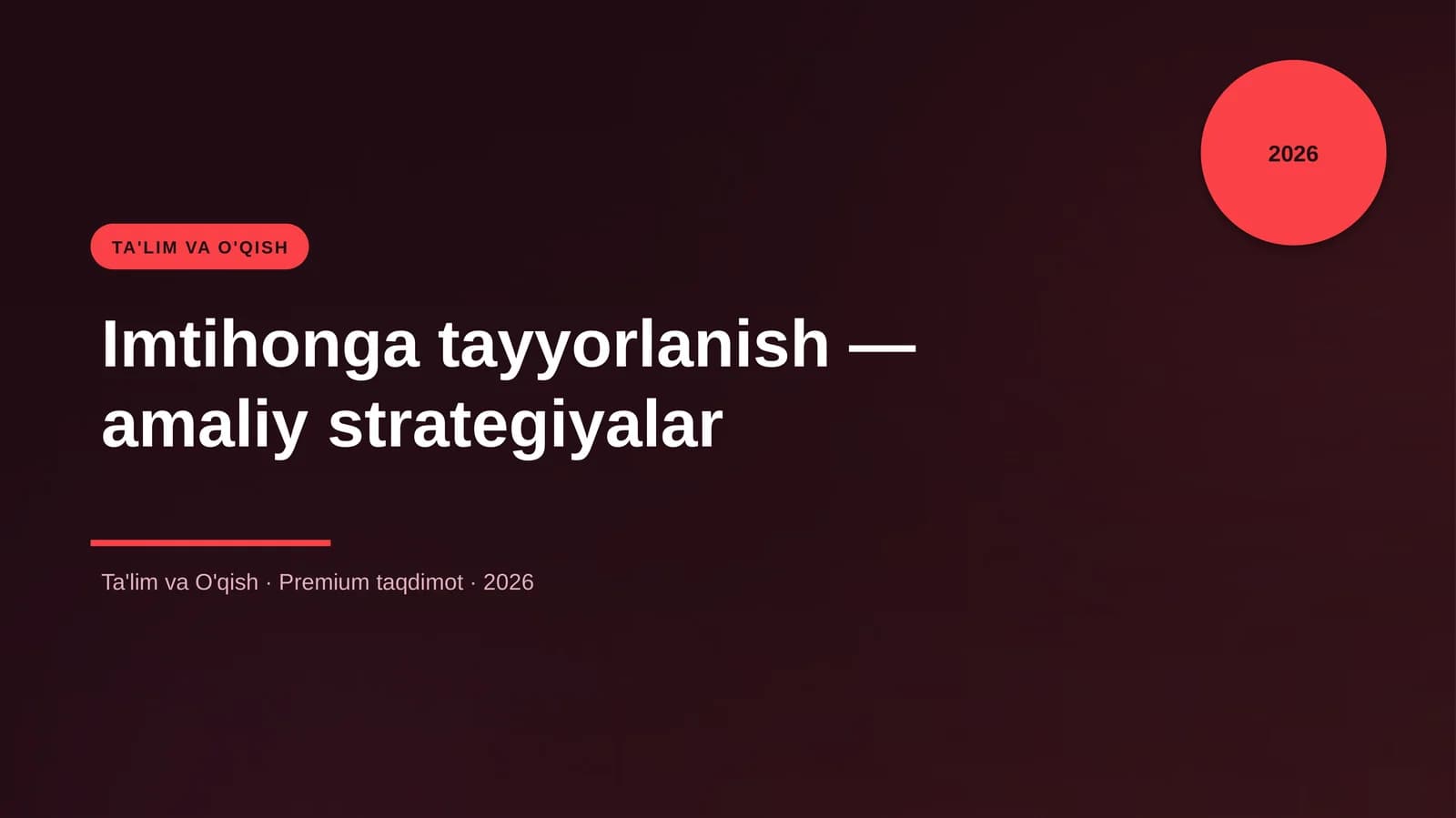 Imtihonga tayyorlanish — amaliy strategiyalar