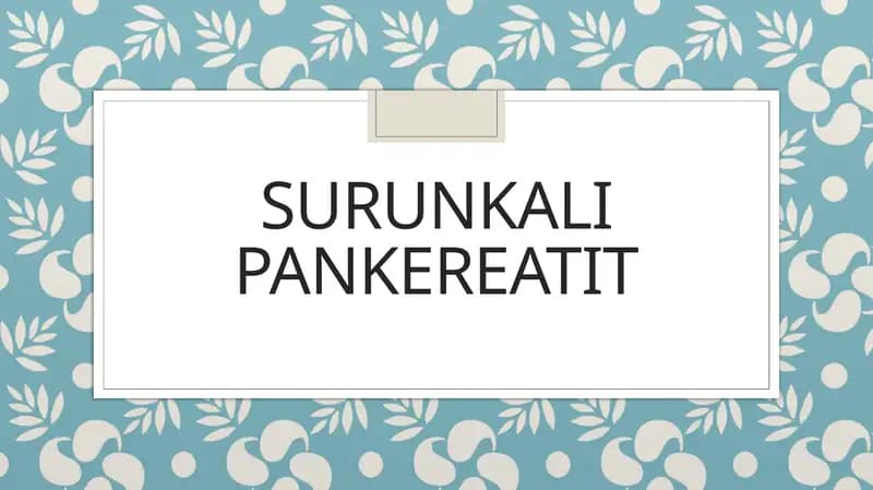 Surunkali Pankreatit