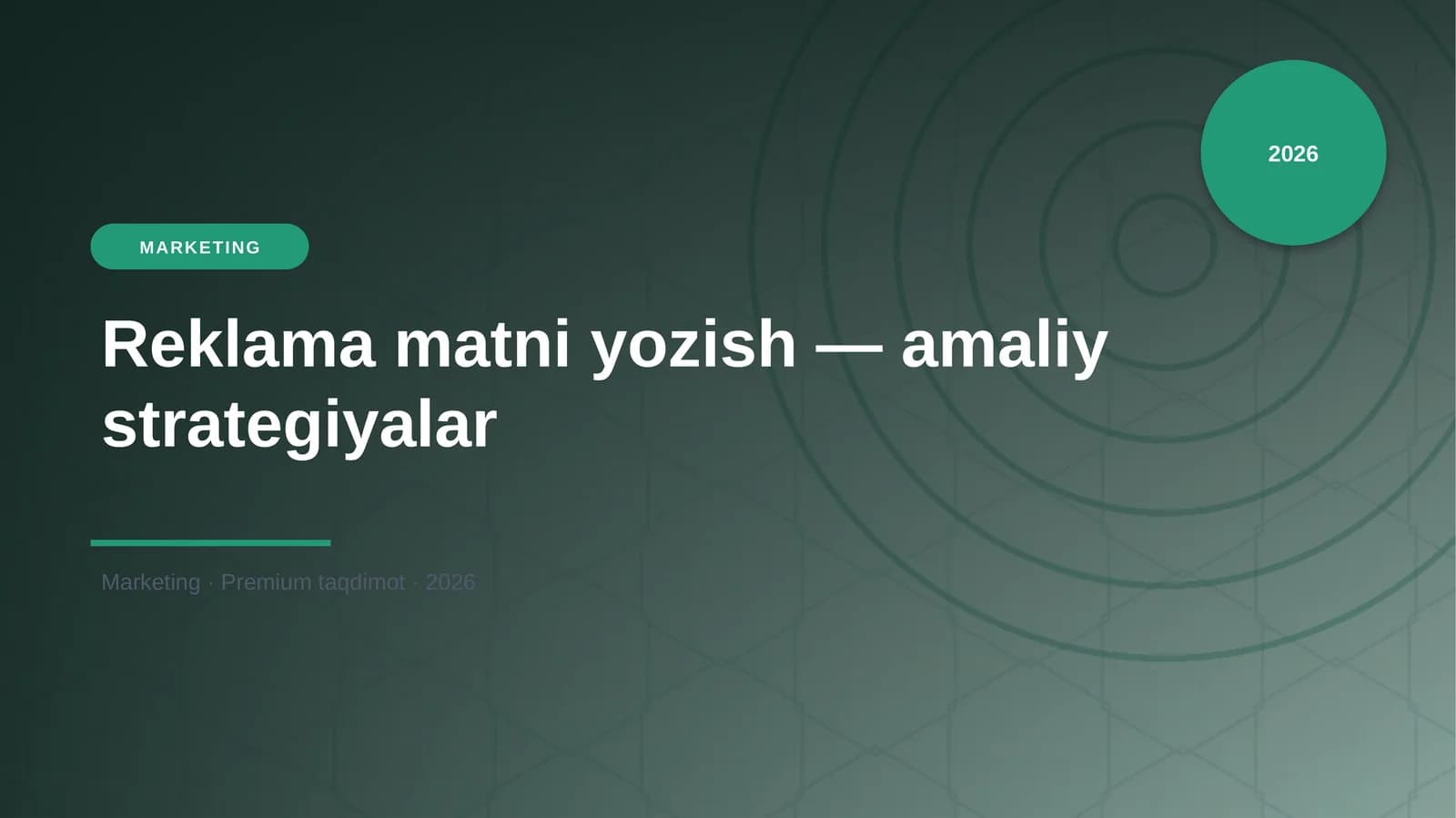 Reklama matni yozish — amaliy strategiyalar