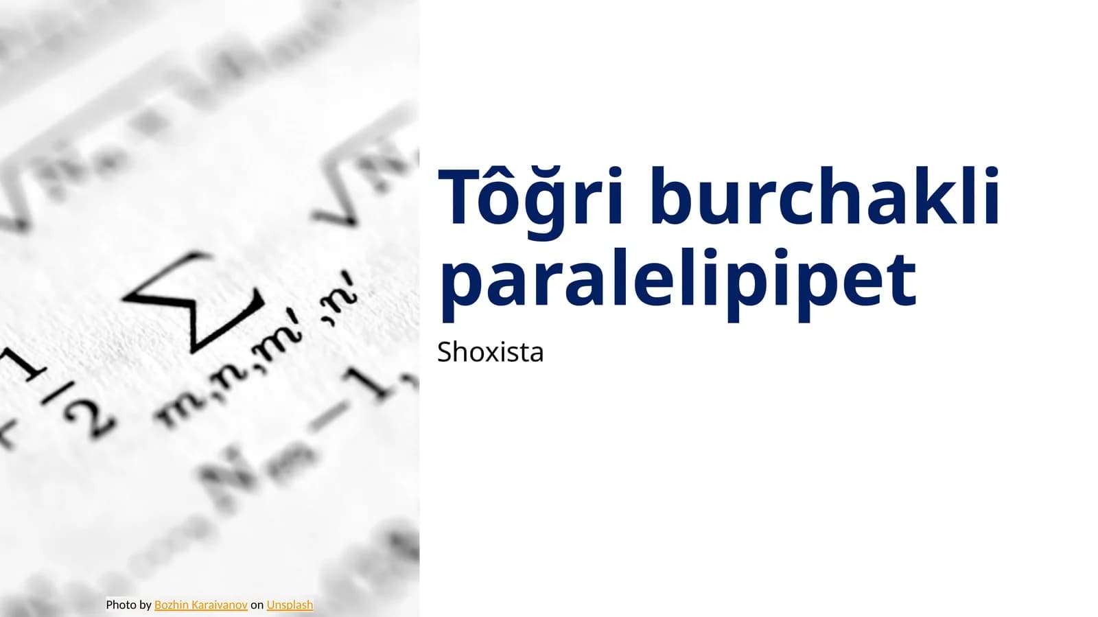Tôğri burchakli paralelipipet