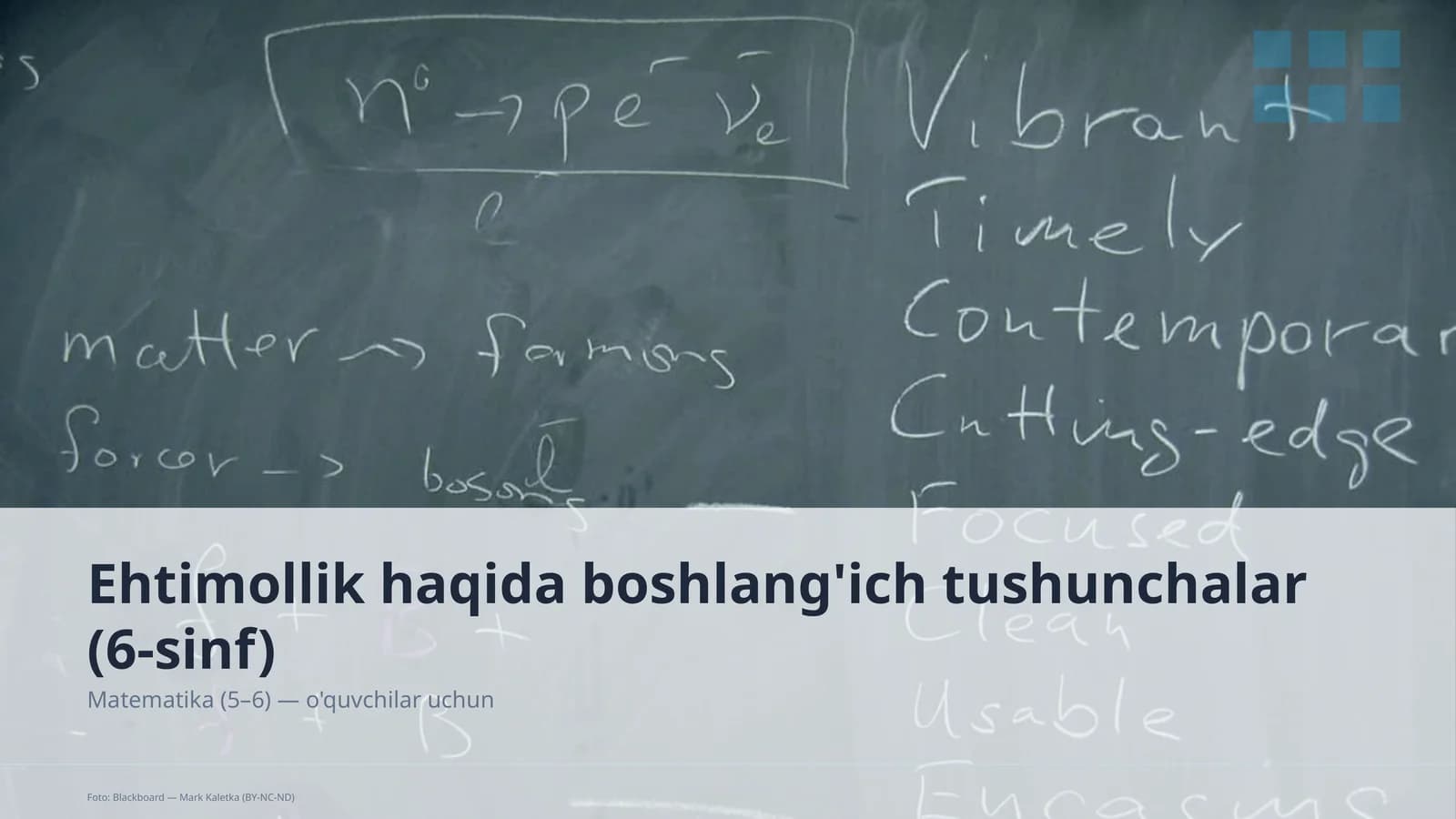 Ehtimollik haqida boshlang'ich tushunchalar (6-sinf)
