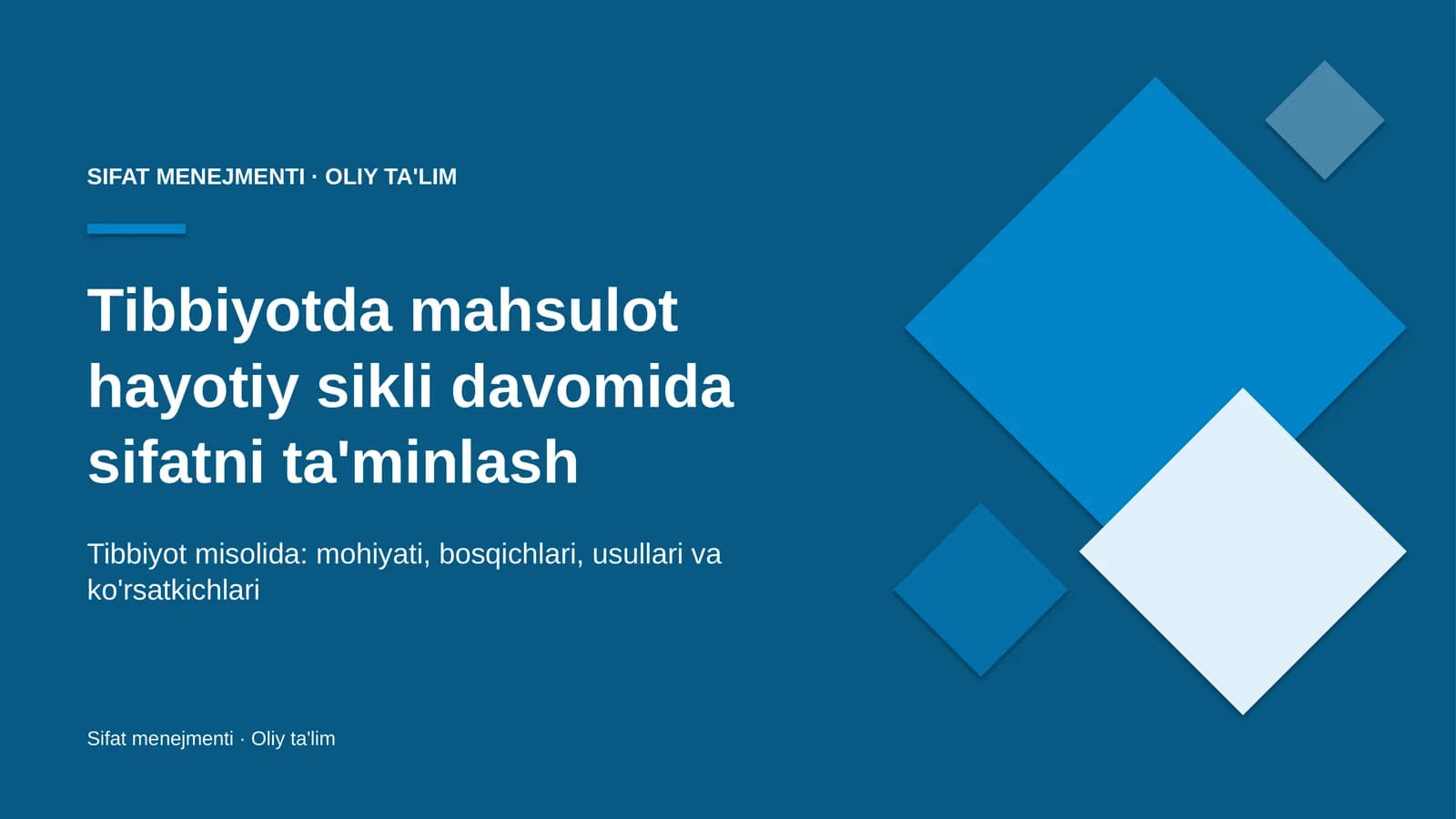 tibbiyotda mahsulot hayotiy sikli davomida sifatni ta'minlash 8701