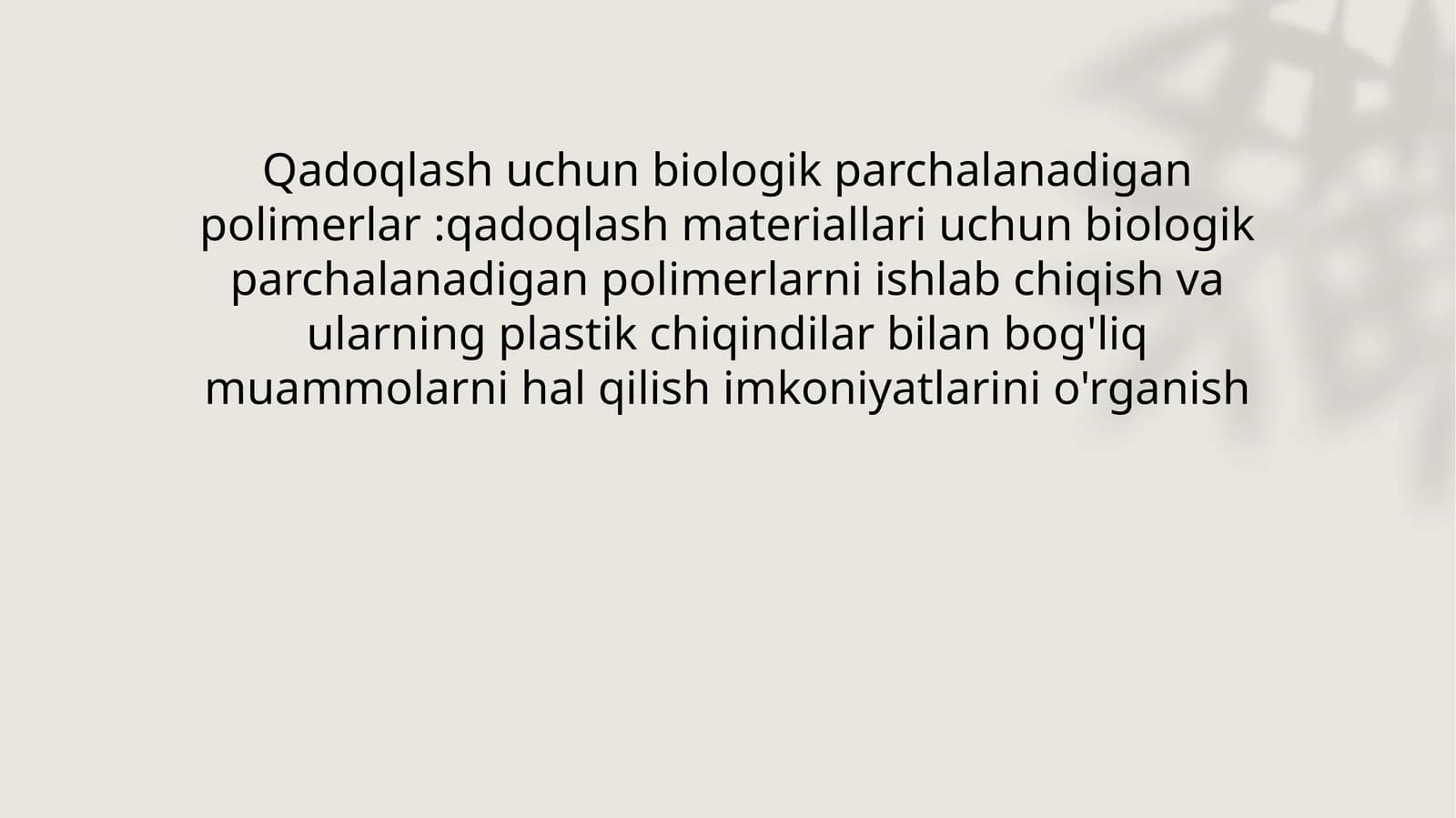 Biologik parchalanadigan polimerlar