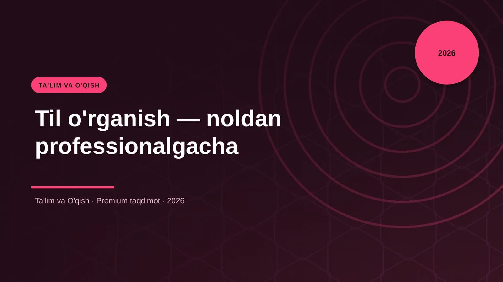 Til o'rganish — noldan professionalgacha