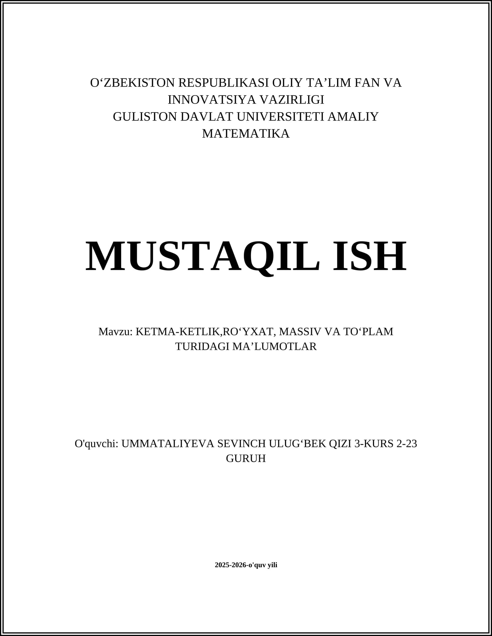 AMALIY MATEMATIKA
