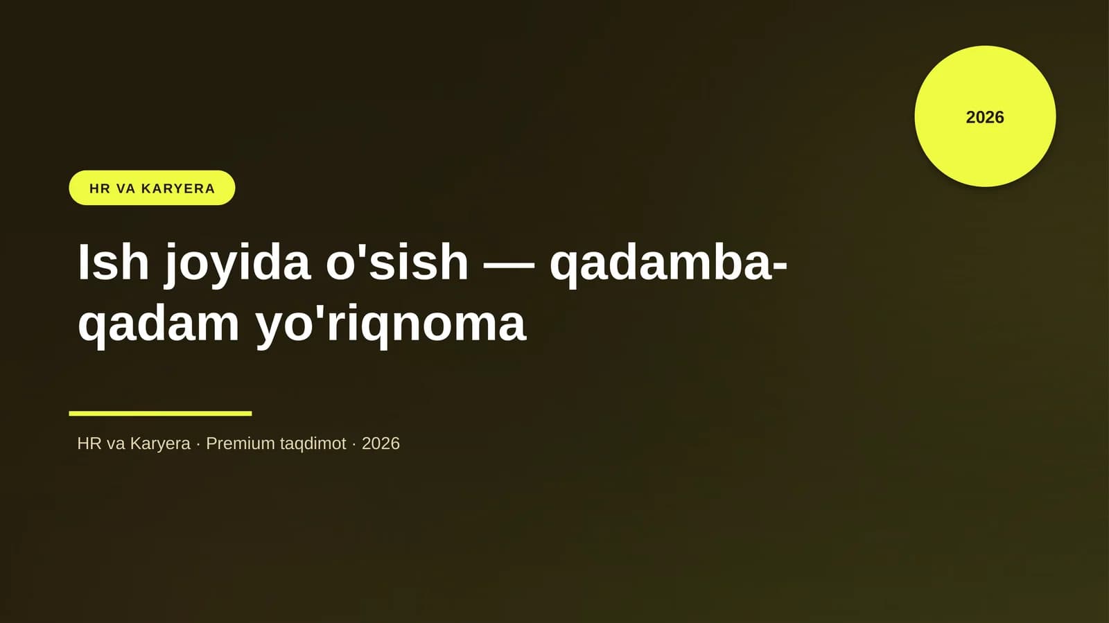 Ish joyida o'sish — qadamba-qadam yo'riqnoma