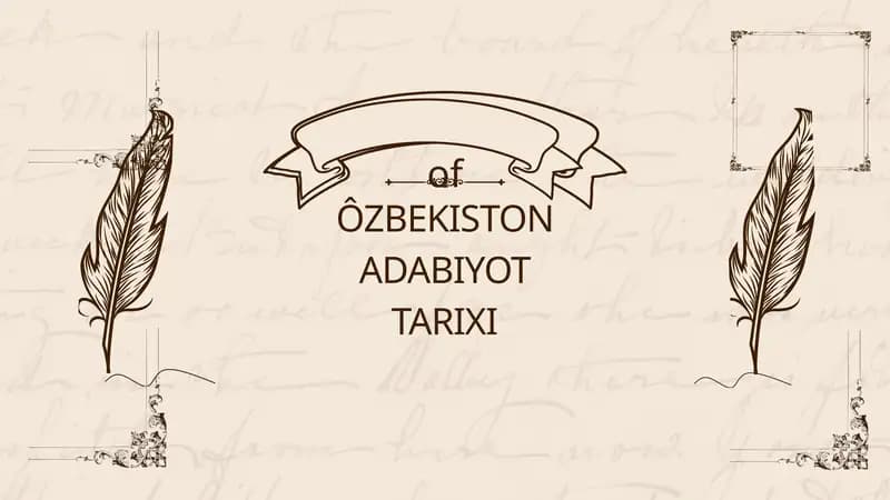ÔZBEKISTON ADABIYOT TARIXI