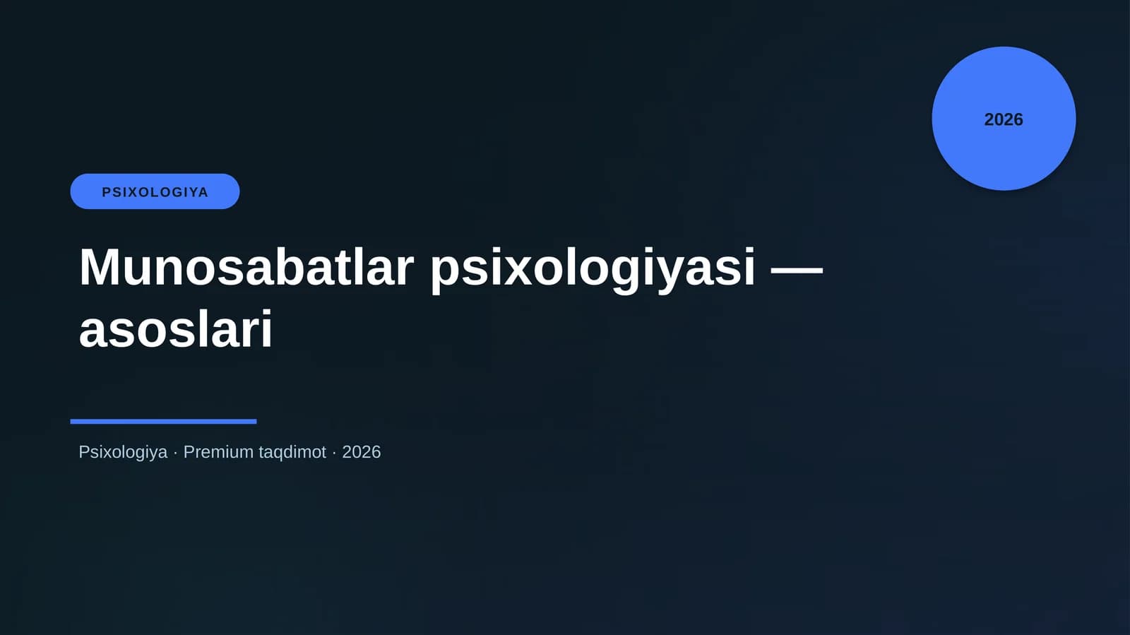 Munosabatlar psixologiyasi — asoslari