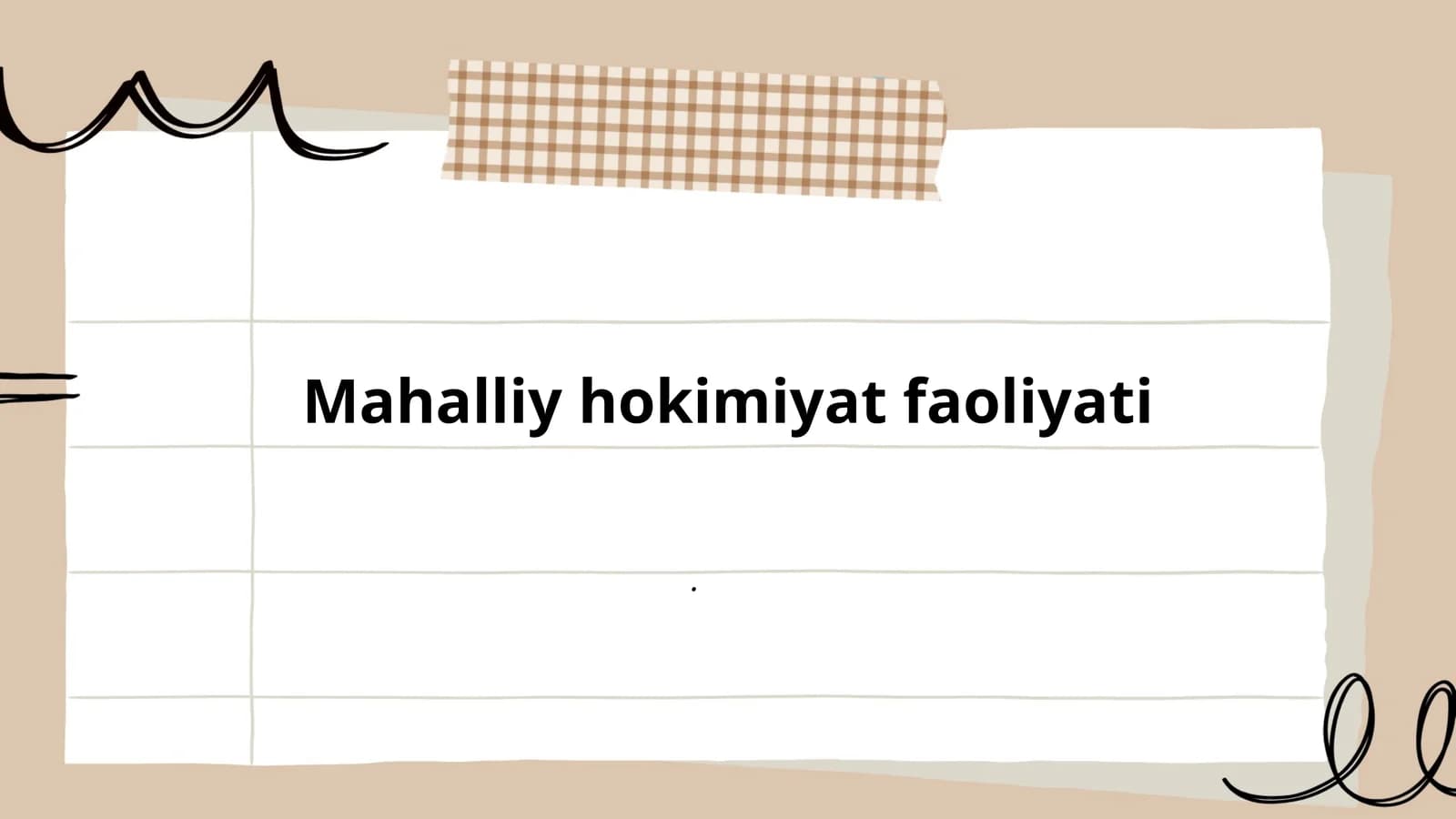 Mahalliy hokimiyat faoliyati
