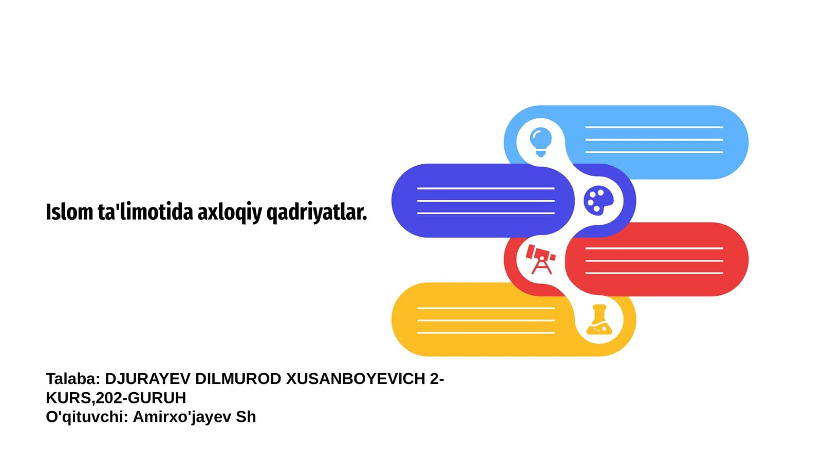 Islom ta'limotida axloqiy qadriyatlar