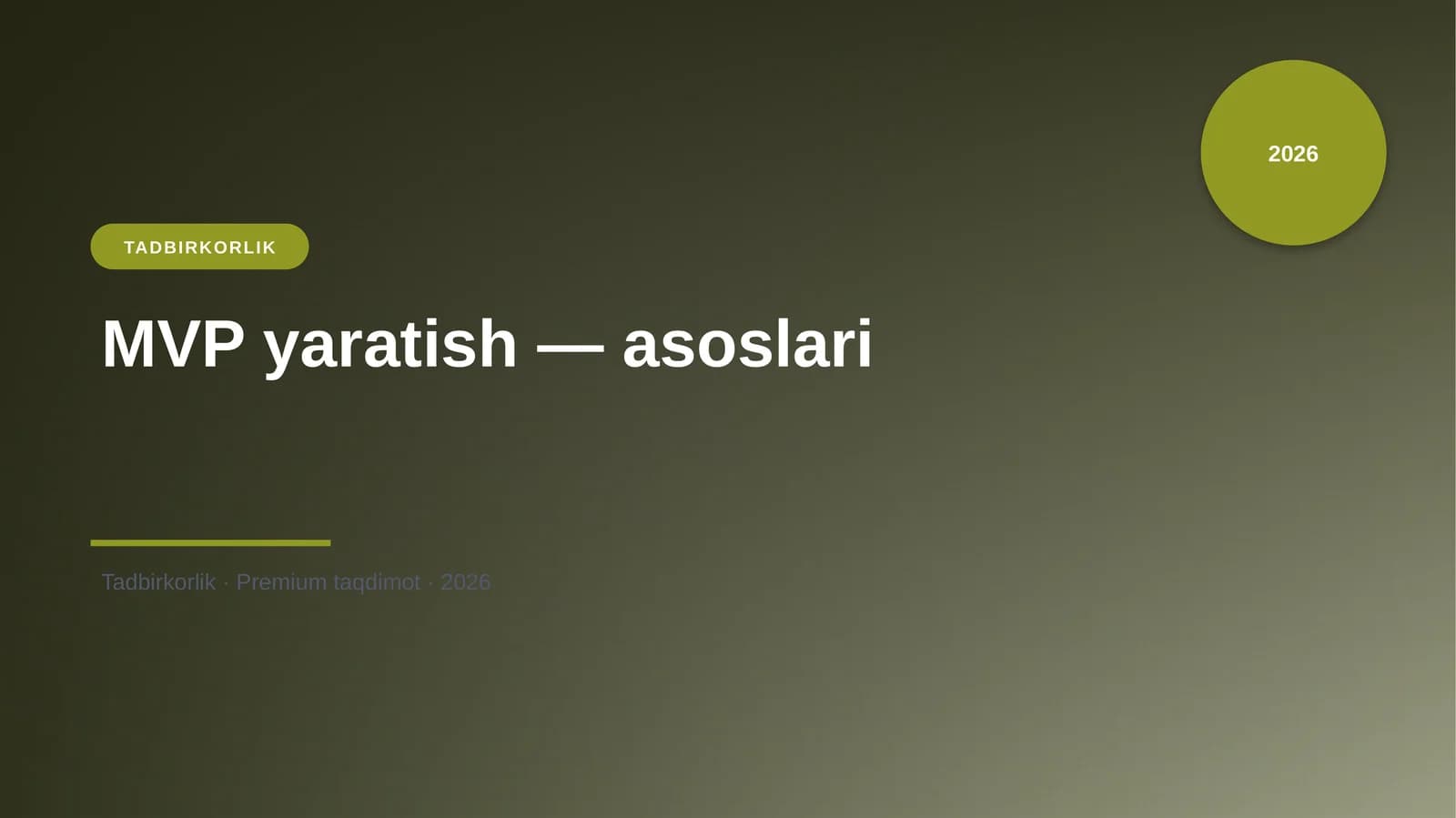 MVP yaratish — asoslari
