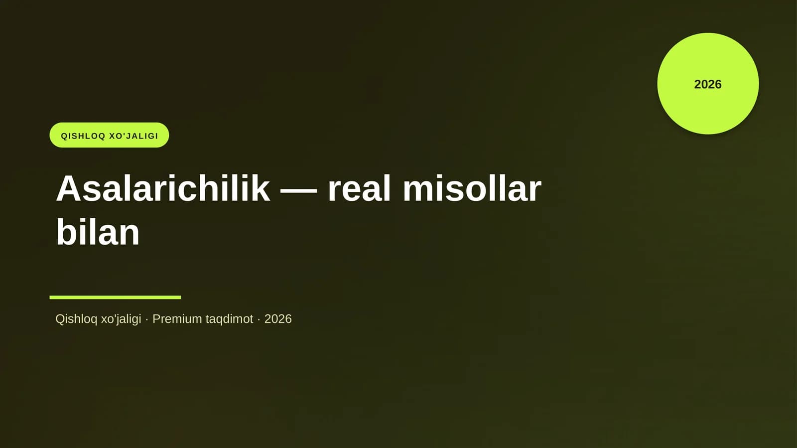 Asalarichilik — real misollar bilan