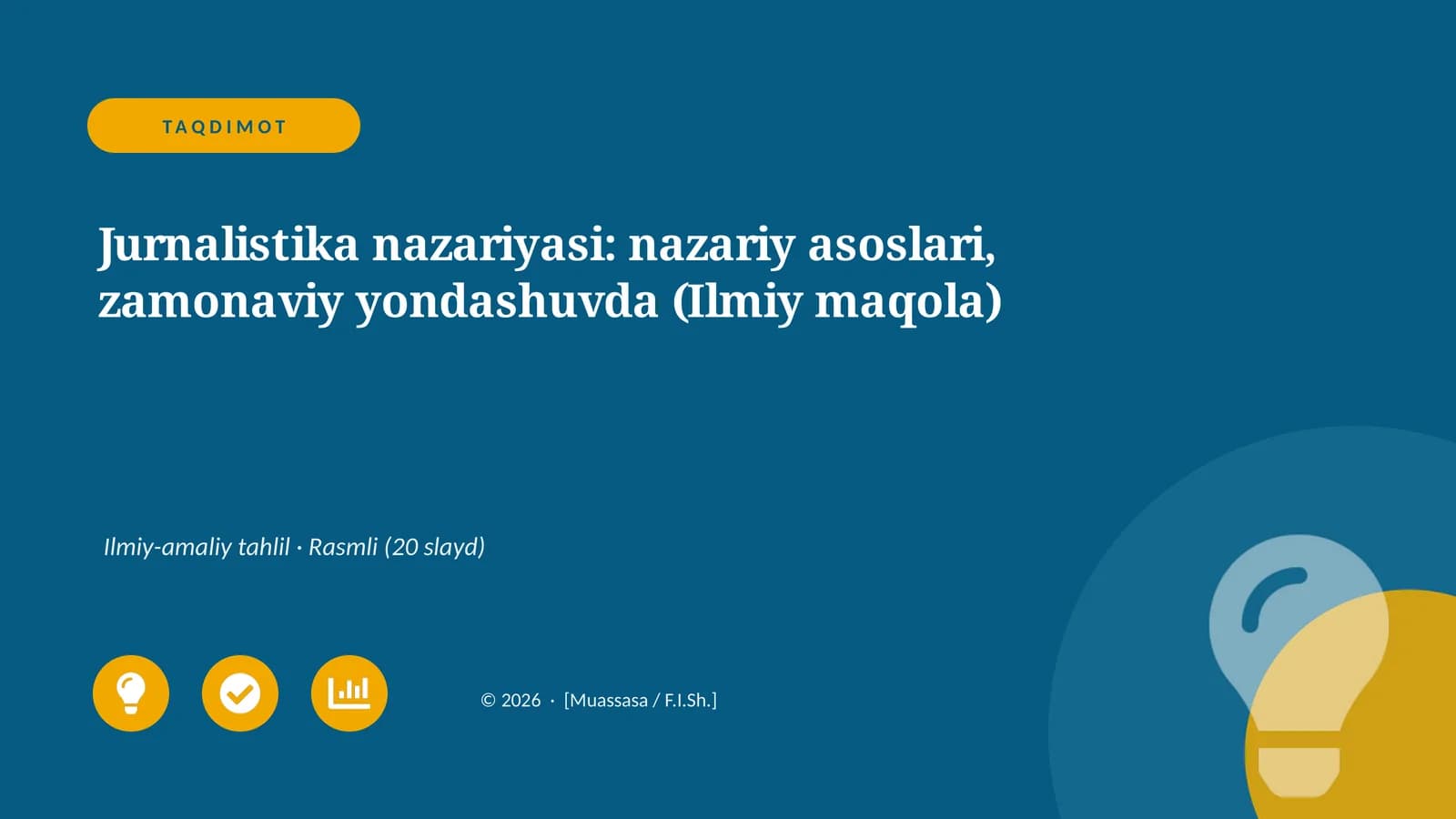 Jurnalistika nazariyasi: nazariy asoslari, zamonaviy yondashuvda (Ilmiy maqola)