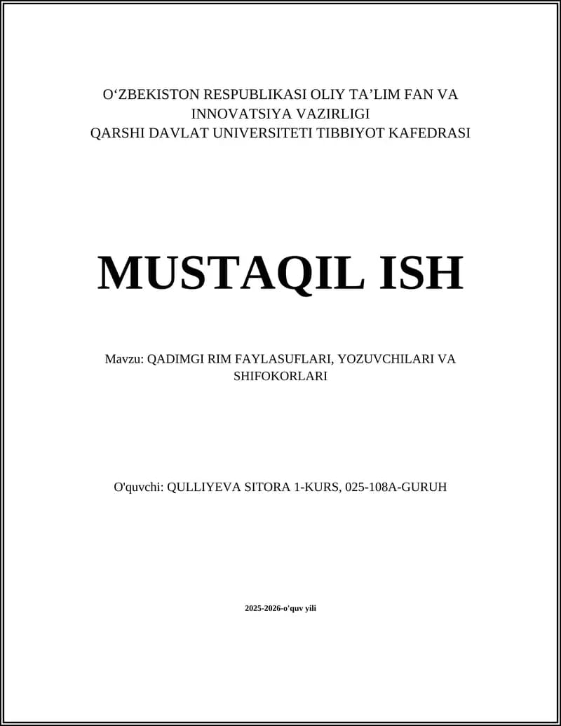 QADIMGI RIM FAYLASUFLARI, YOZUVCHILARI VA SHIFOKORLARI