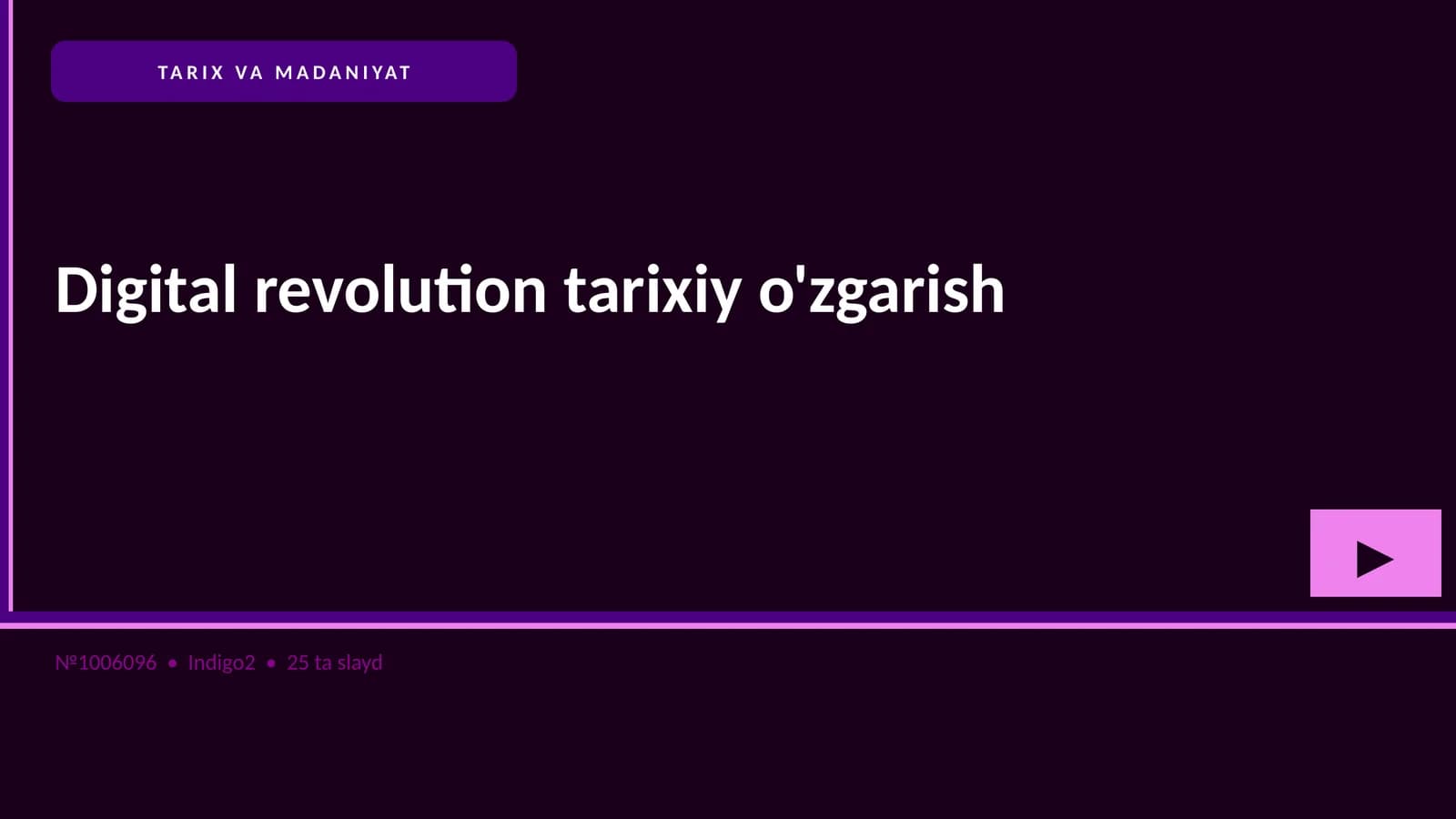 Digital revolution tarixiy o'zgarish