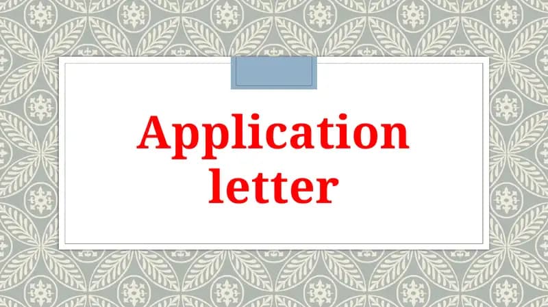 Application letter