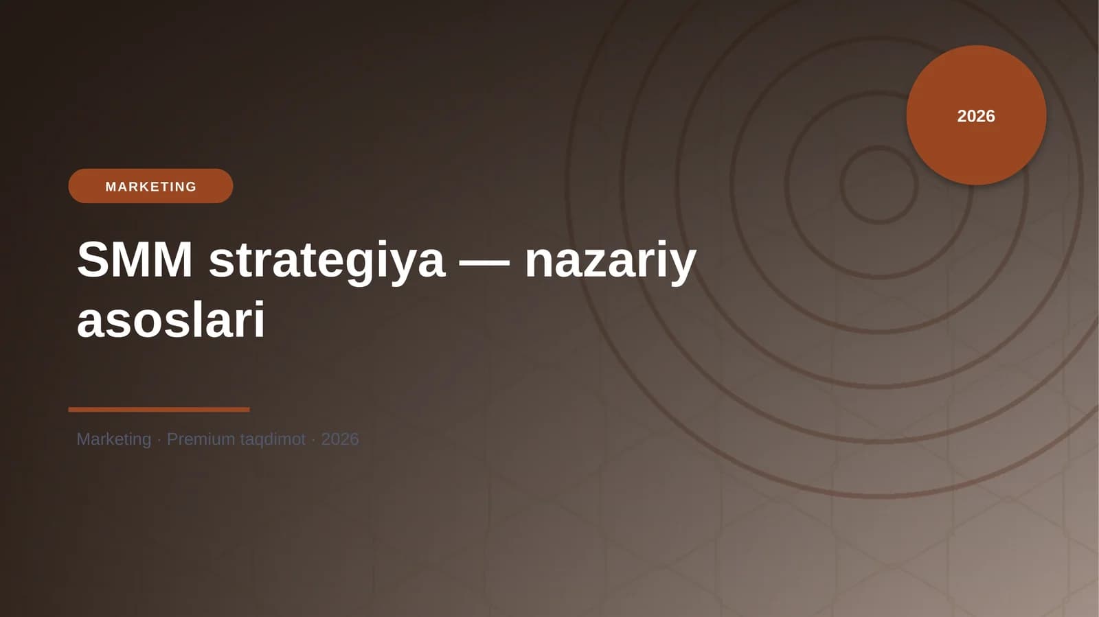 SMM strategiya — nazariy asoslari