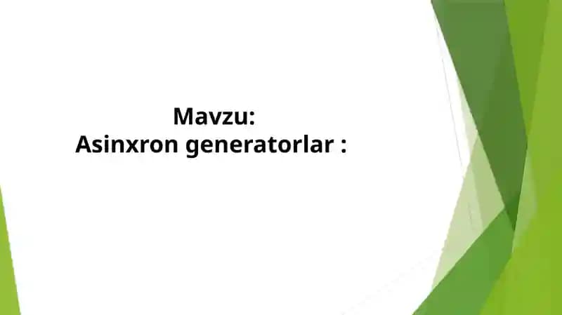 Asinxron generatorlar