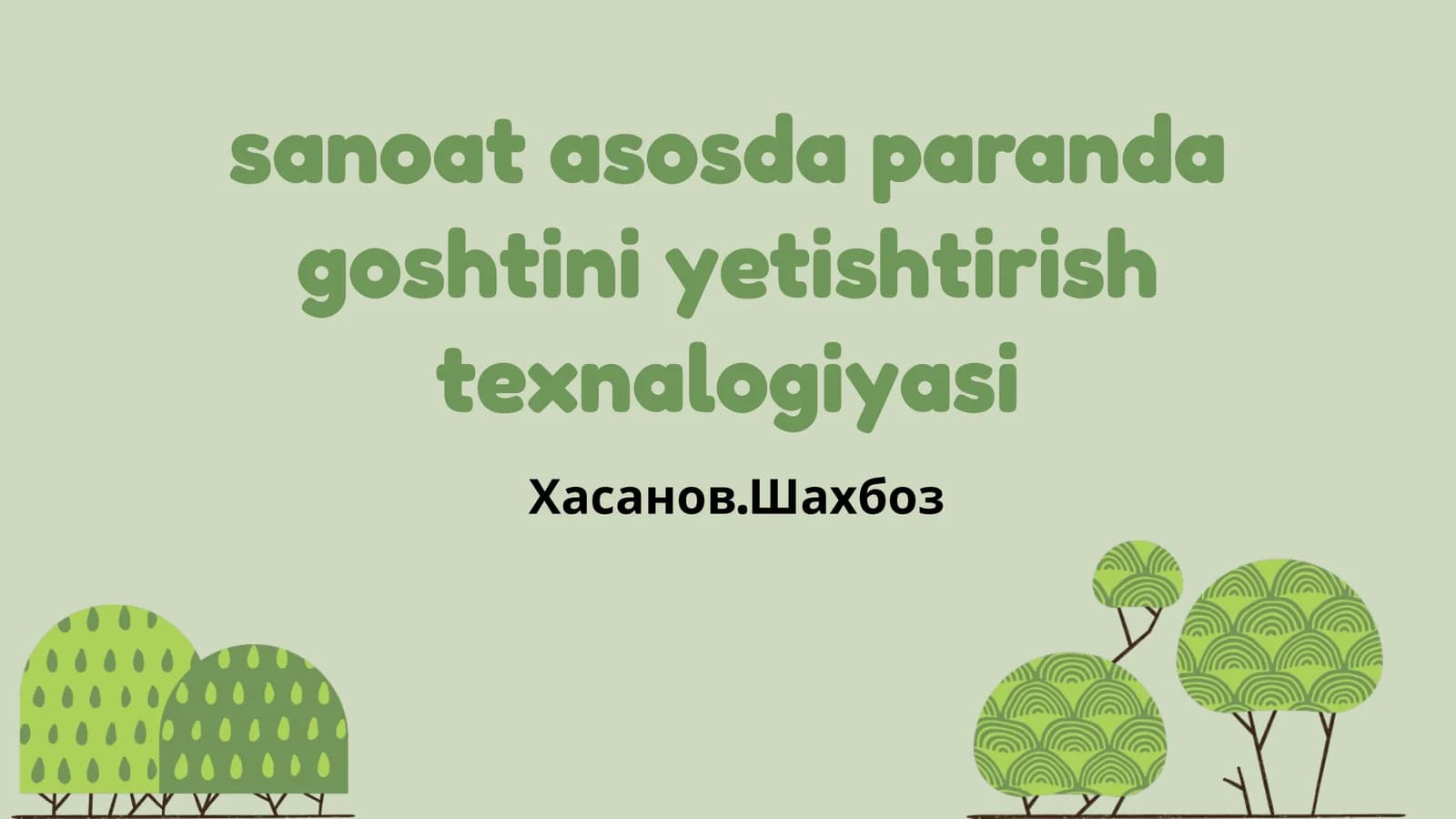 Paranda Go‘shtini Yetishtirish
