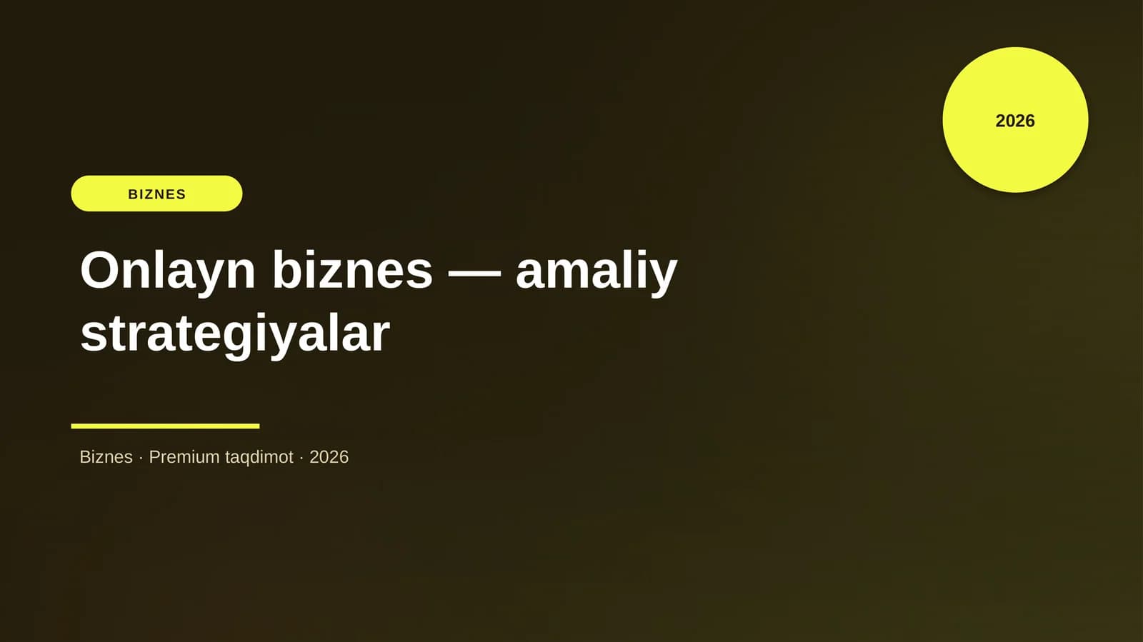 Onlayn biznes — amaliy strategiyalar