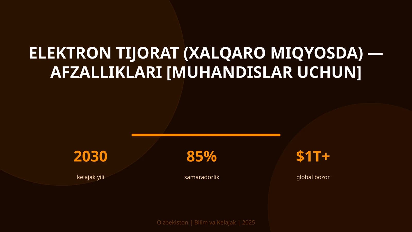 Elektron tijorat (xalqaro miqyosda) — afzalliklari [muhandislar uchun]