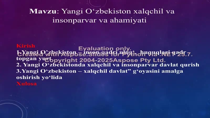 Yangi O‘zbekiston – xalqchil davlat” g‘oyasini amalga oshirish yo‘lida