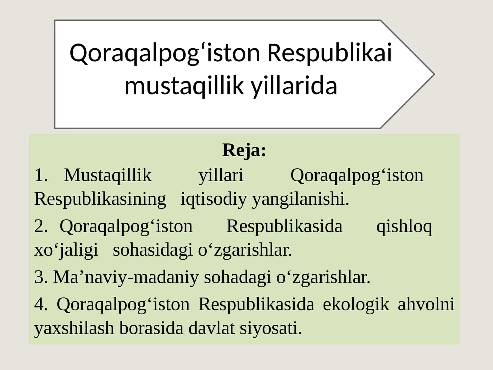 Qoraqalpogʻiston Respublikai mustaqillik yillarida